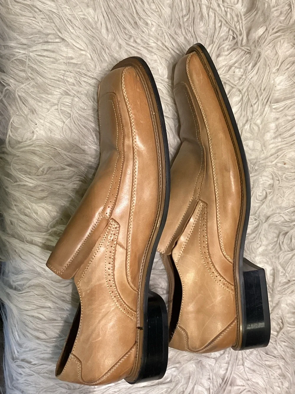 Stacy Adams Men’s Tan Leather Slip-On Loafers